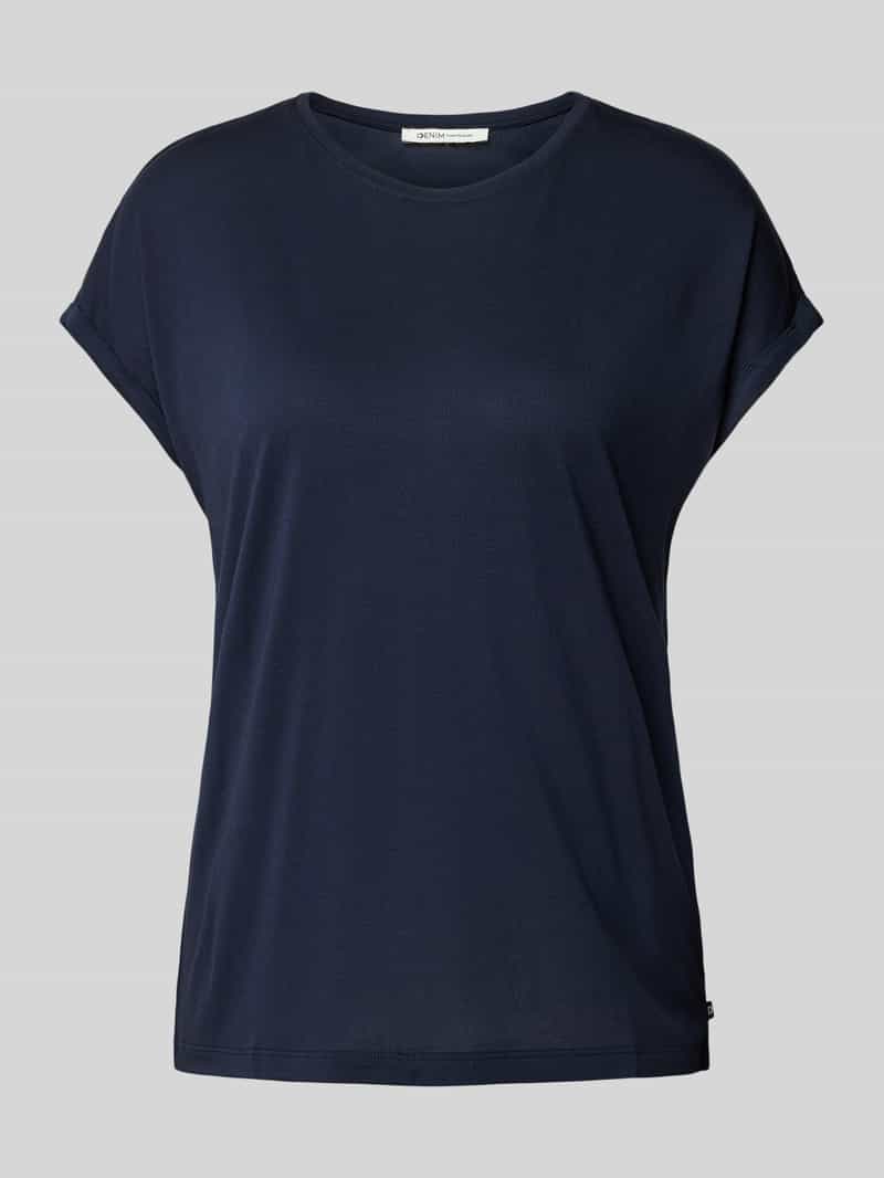 Tom Tailor Denim Shirt met ronde hals met mouwomslagen