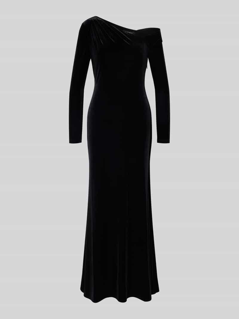 Lauren Ralph Lauren Avondjurk van fluweel in one shoulder-look model 'CATEEMA'