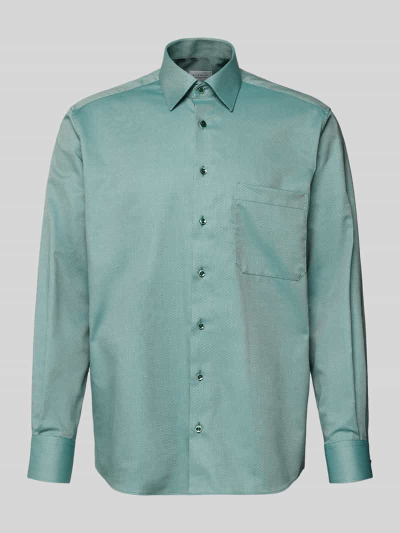 Eterna Comfort fit zakelijk overhemd van katoen met kentkraag