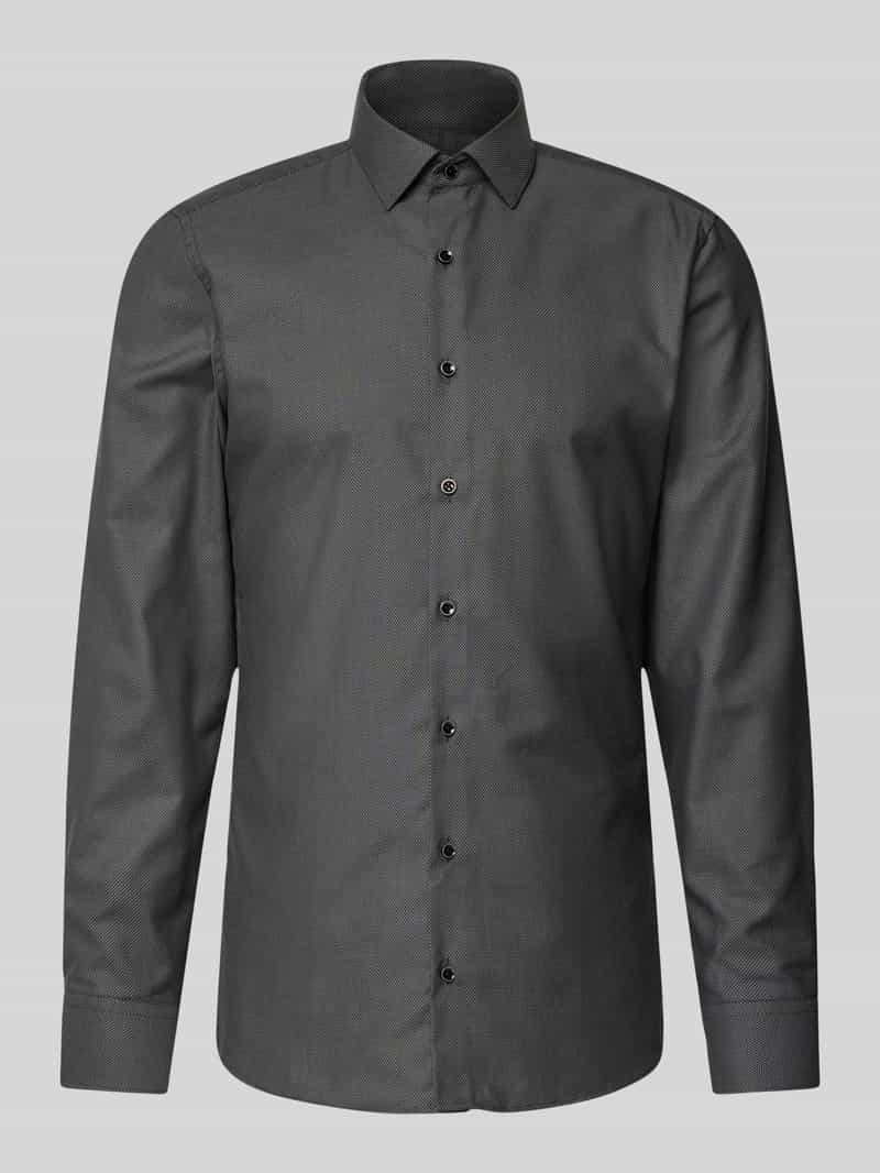 Eterna Slim fit zakelijk overhemd met effen structuur