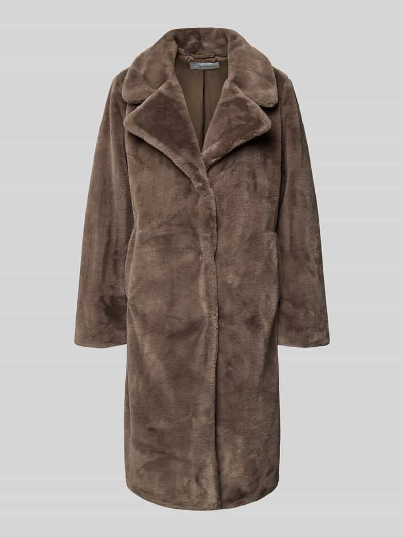 Vila Regular fit lange jas van imitatiebont model 'Emmela'