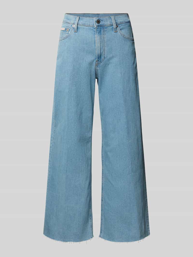 Calvin Klein Jeans Ultra high waist wide fit jeans met franjes
