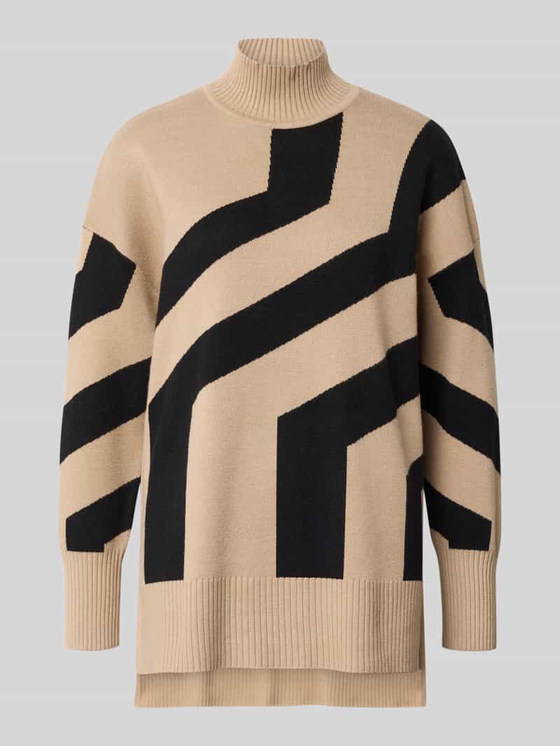 Apricot Gebreide pullover van viscosemix met opstaande kraag