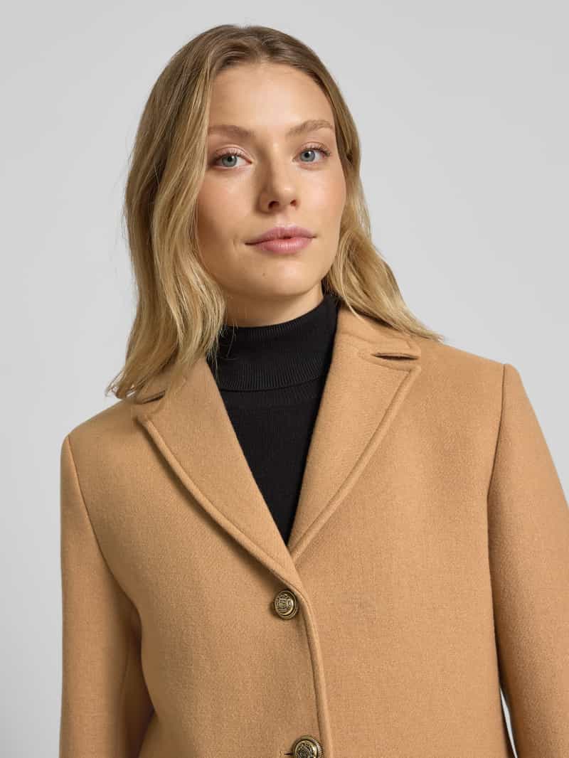 GUIDO MARIA KRETSCHMER WOMAN Regular fit lange wollen jas met reverskraag model 'Viola'