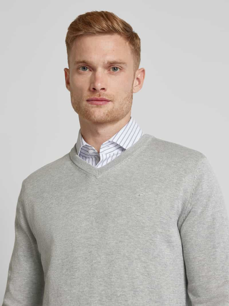 Tom Tailor Regular fit gebreide pullover met V-hals