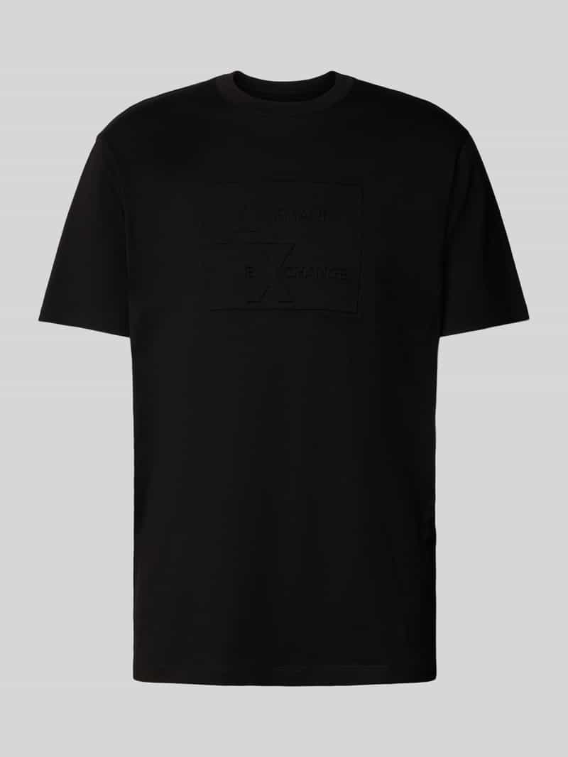 Armani Exchange T-shirt met geribde ronde hals