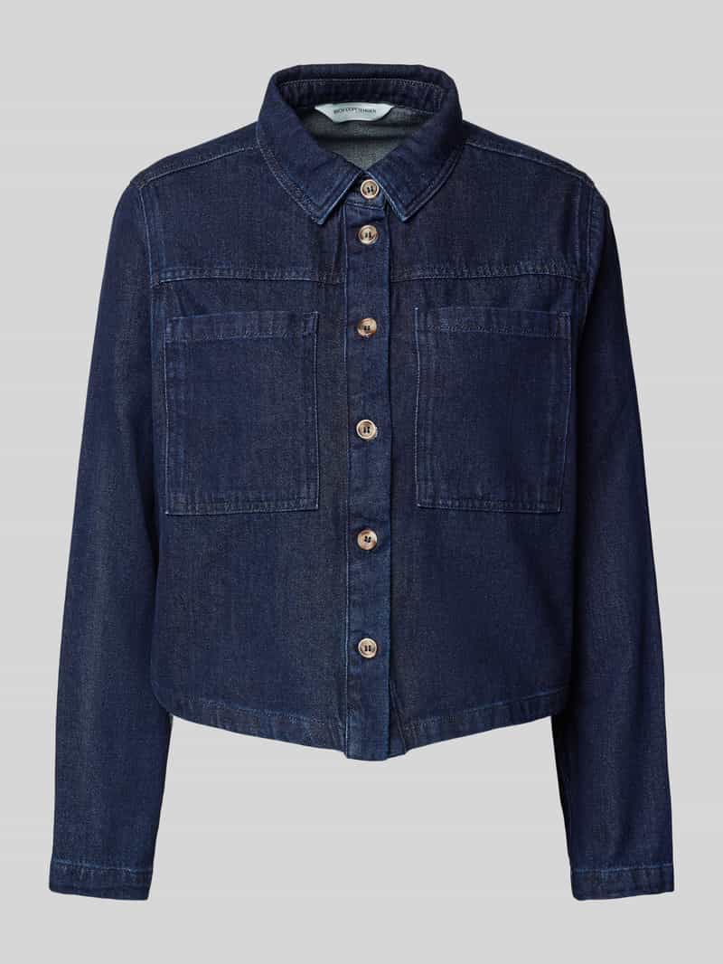 MSCH Copenhagen Jeansjack met platte kraag model 'Oliva'