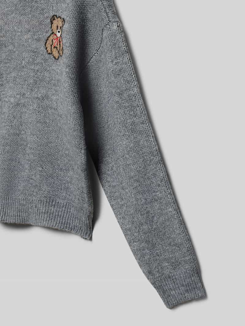 Only Regular fit gebreide pullover met motiefstitching model 'TEDDY'