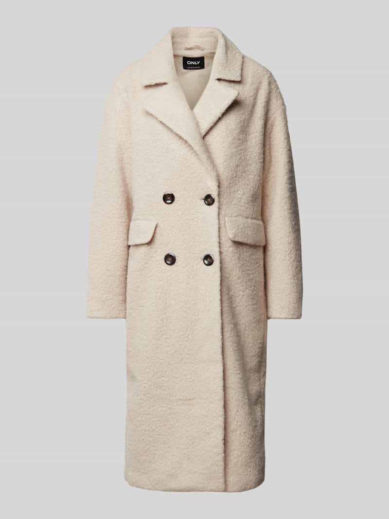 Only Materiaal met reverskraag in bouclé model 'VALERIA'