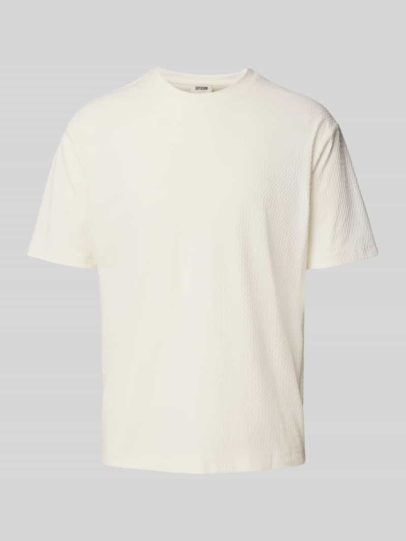 drykorn T-shirt met geribde ronde hals model 'GILBERD'