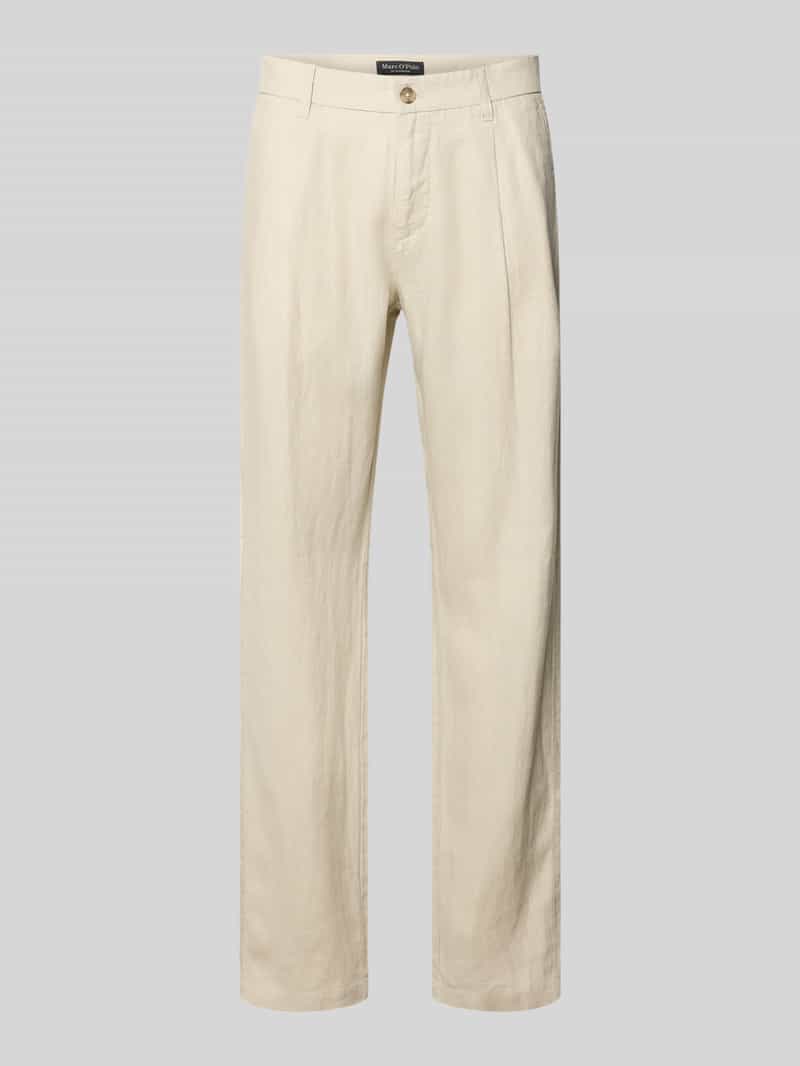 Tapered linnen broek met riemlusjes model 'OSBY JOGGER'