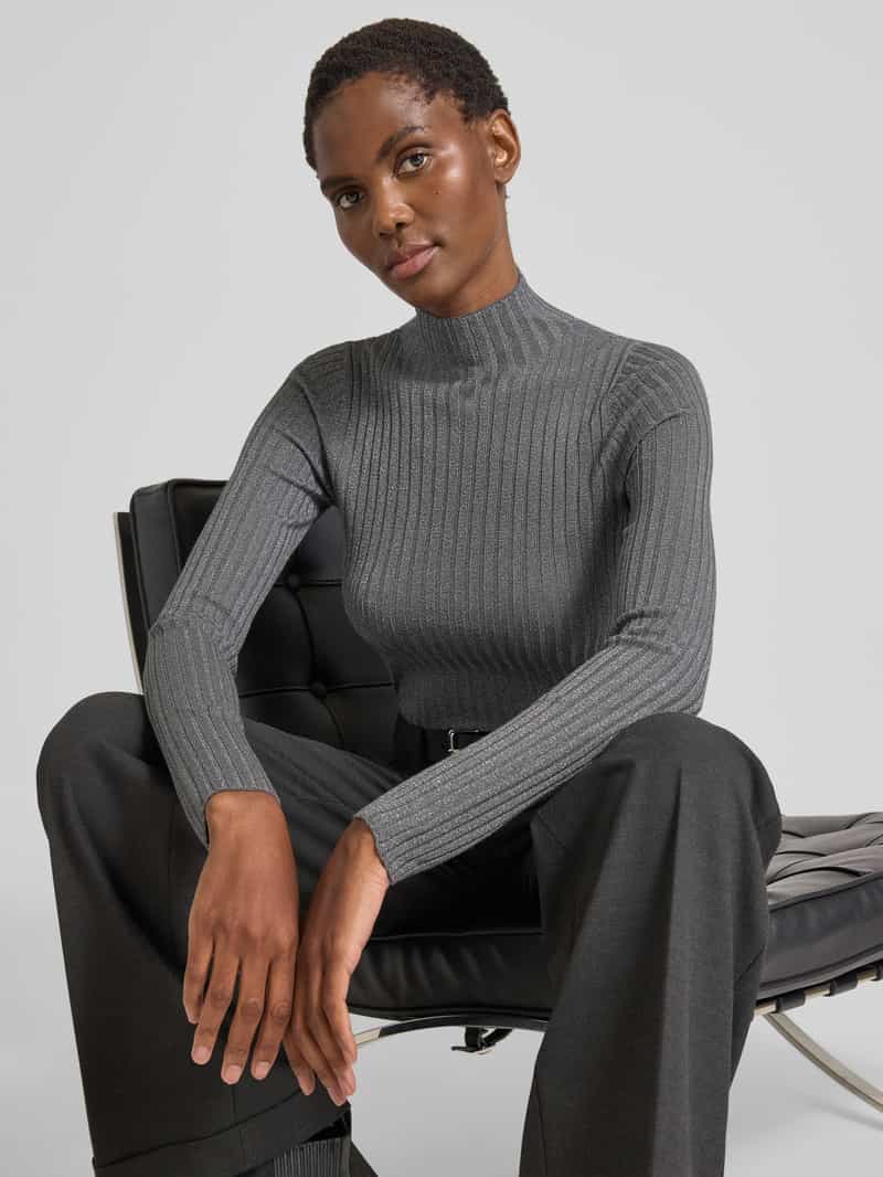 Liu Jo White Gebreide pullover met opstaande kraag