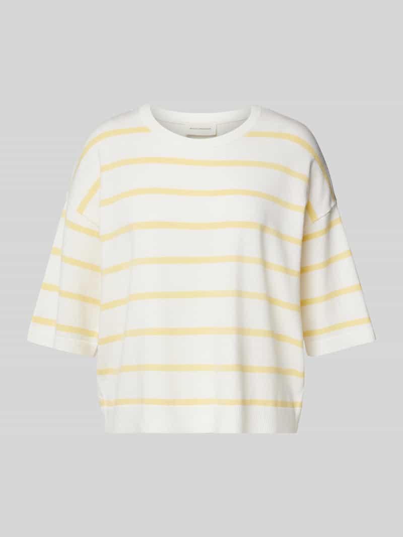 MSCH Copenhagen Gebreid shirt met extra brede schouders en ronde hals