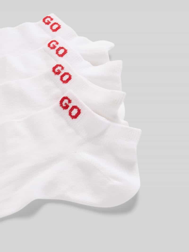 HUGO Sneakersokken met logostitching in een set van 4 paar