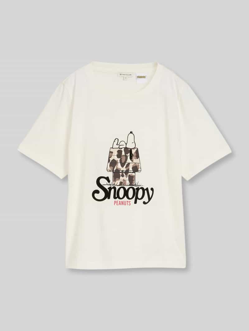 Tom Tailor - T-shirt met Snoopy-print - Maat M - off white