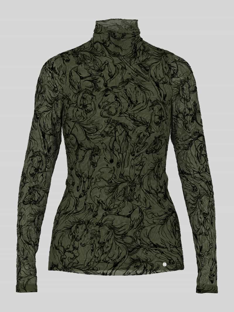 Marc Cain shirt met lange mouwen van mesh