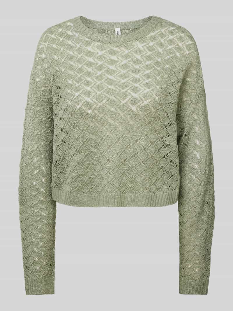 Only Regular fit gebreide pullover met broderie anglaise model 'MIAMI'