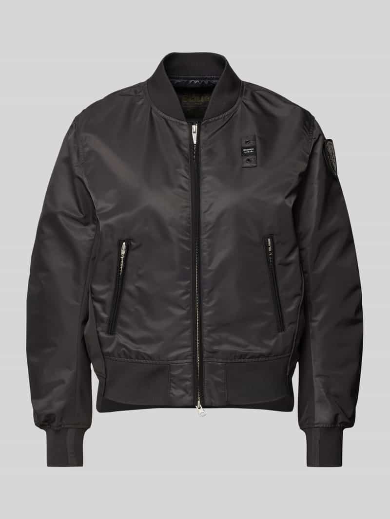 Blauer Usa Bomberjack met ritszakken model 'LAURIE'