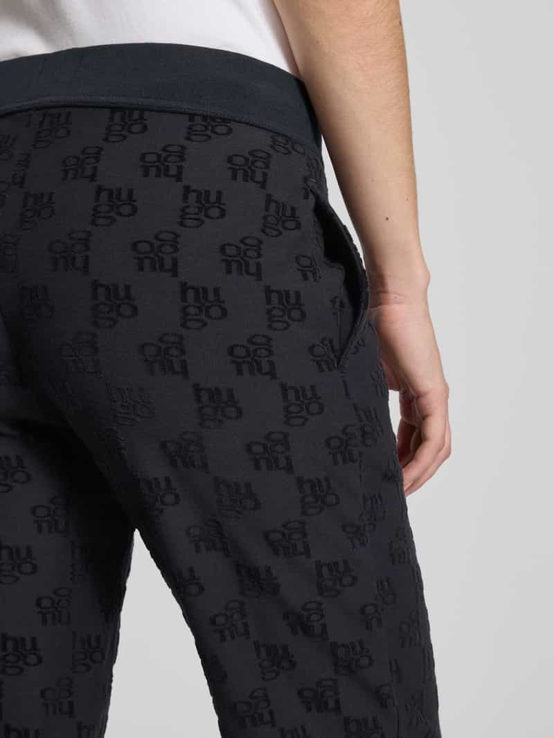 HUGO Slim fit sweatpants van katoenmix model 'TERRYMONOGRAM'