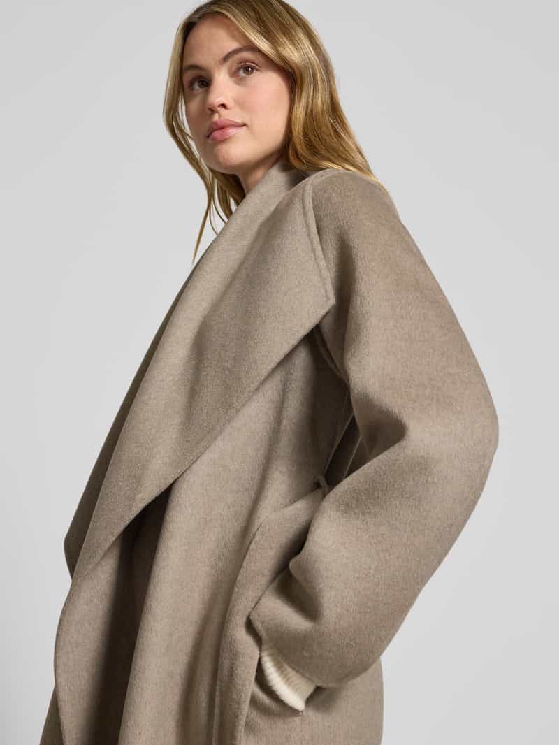 Ivy Oak Lange wollen jas met strikceintuur model 'CARRIE ROSE'