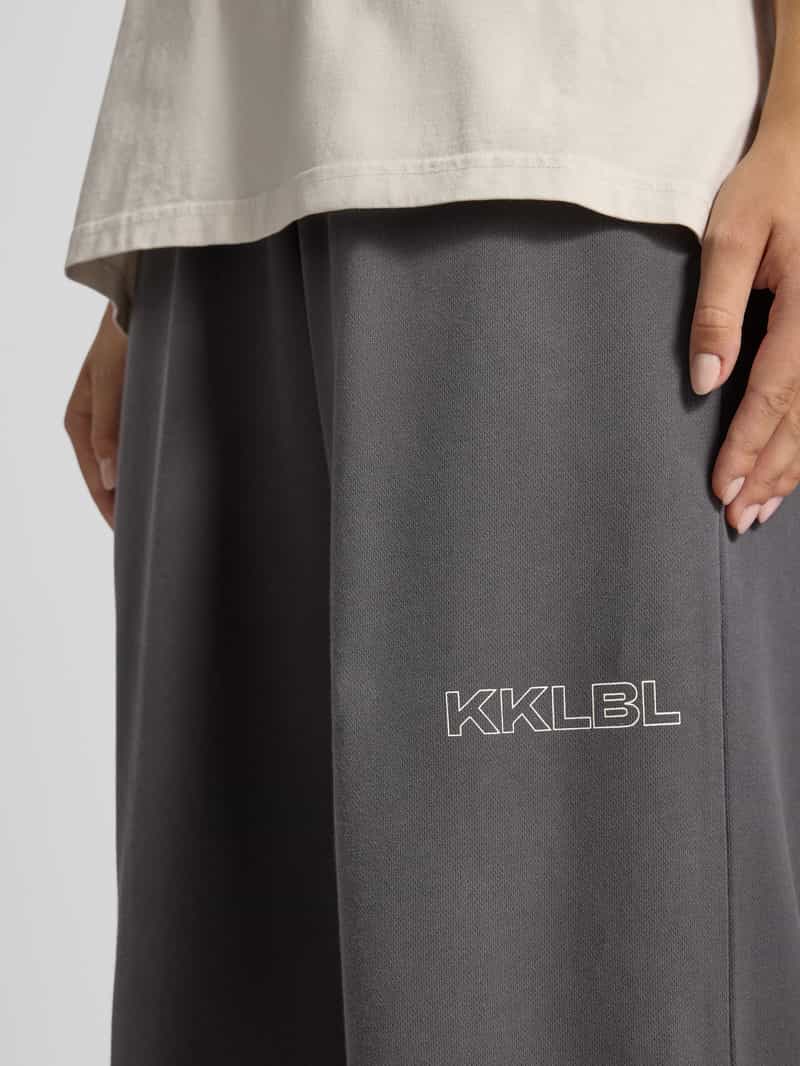 Karo Kauer Joggingbroek met rolzoom en labelprint