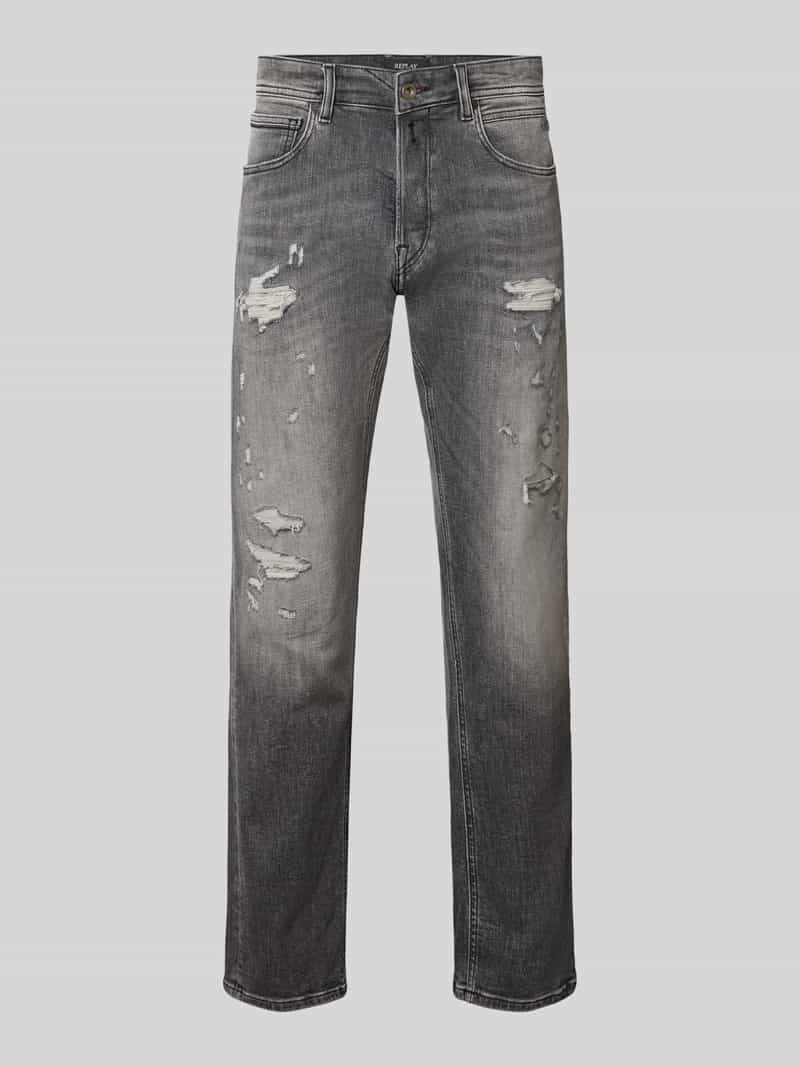Replay straight fit jeans in used-look model 'Grover'