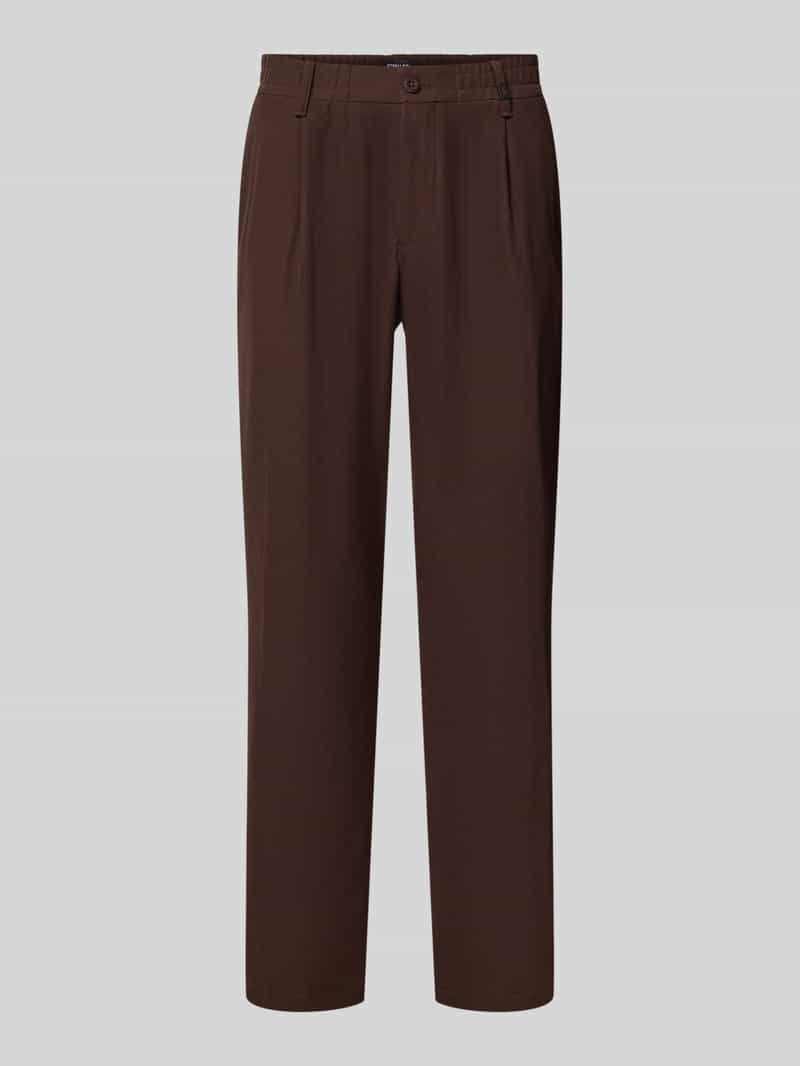 Strellson relaxed fit bandplooibroek met logodetail model 'Lui'