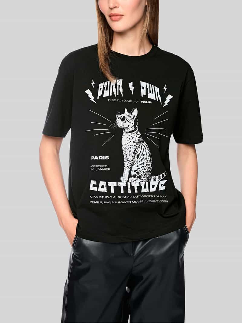 Marc Cain T-shirt met Catitude-motiefprint