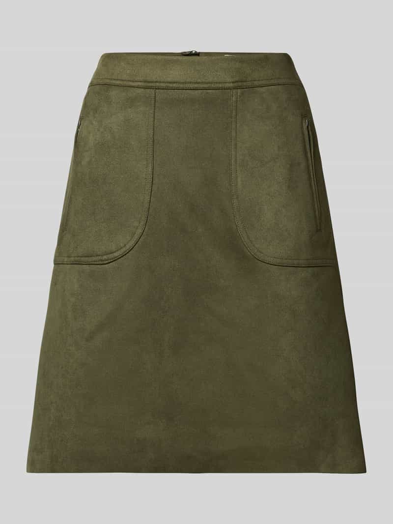 MORE & MORE Knielange rok in leerlook