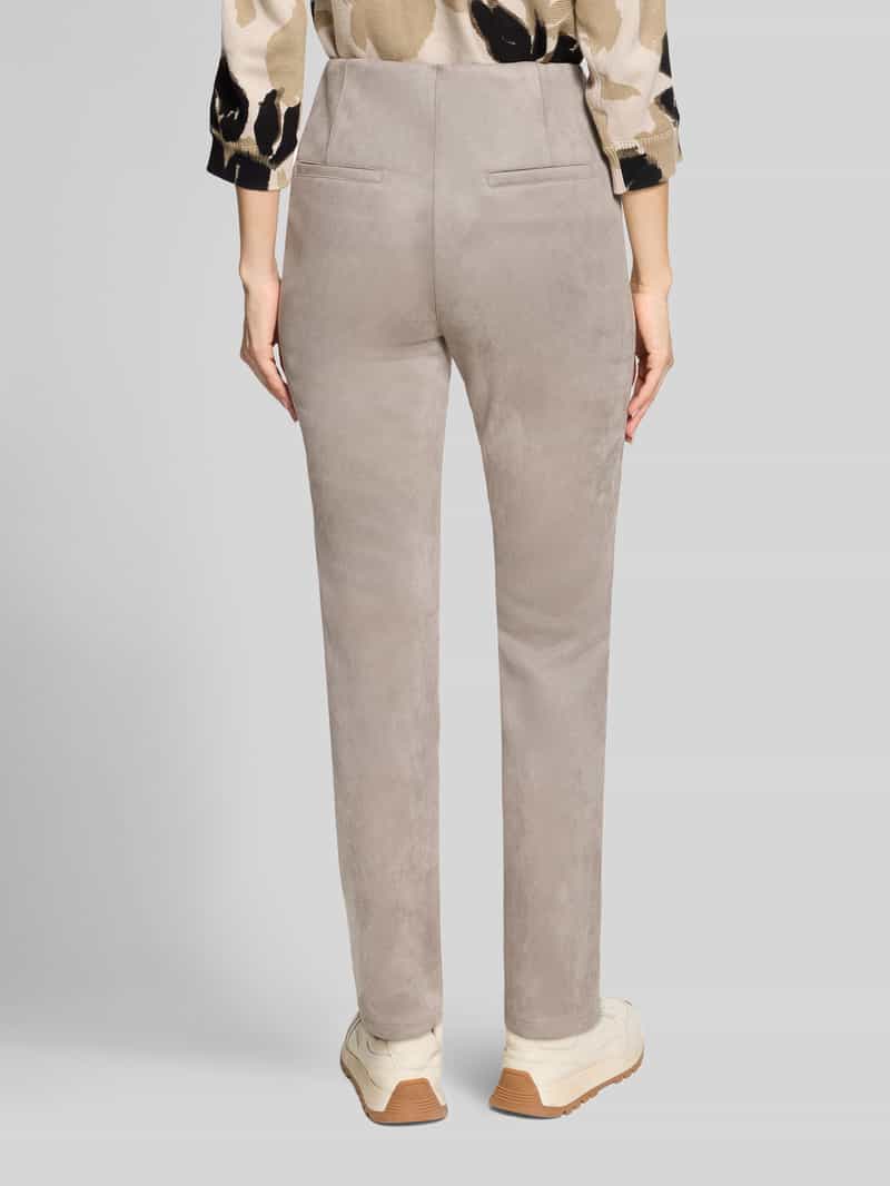 Betty Barclay Broek van imitatieleer met logodetail