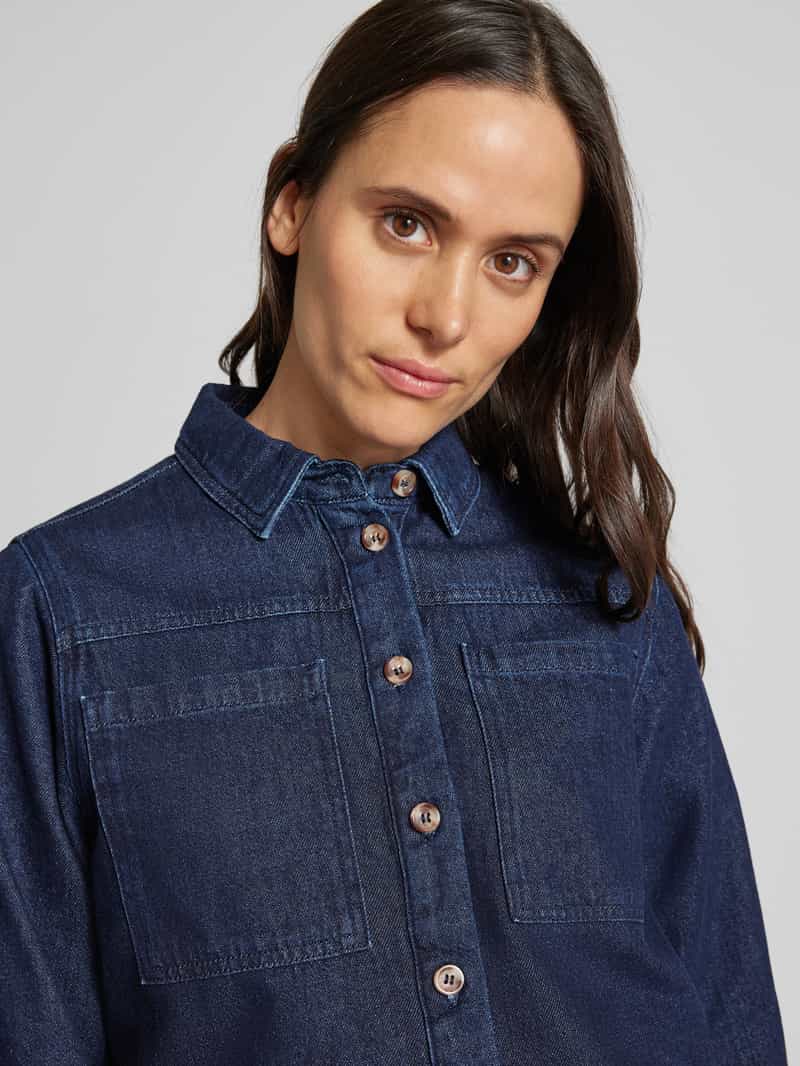 MSCH Copenhagen Jeansjack met platte kraag model 'Oliva'