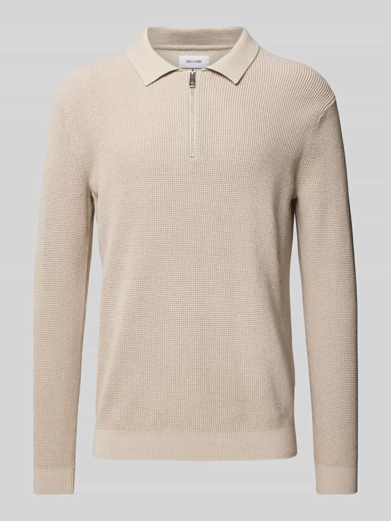 Only & Sons Gebreide pullover met korte ritssluiting, model 'MATTEO'