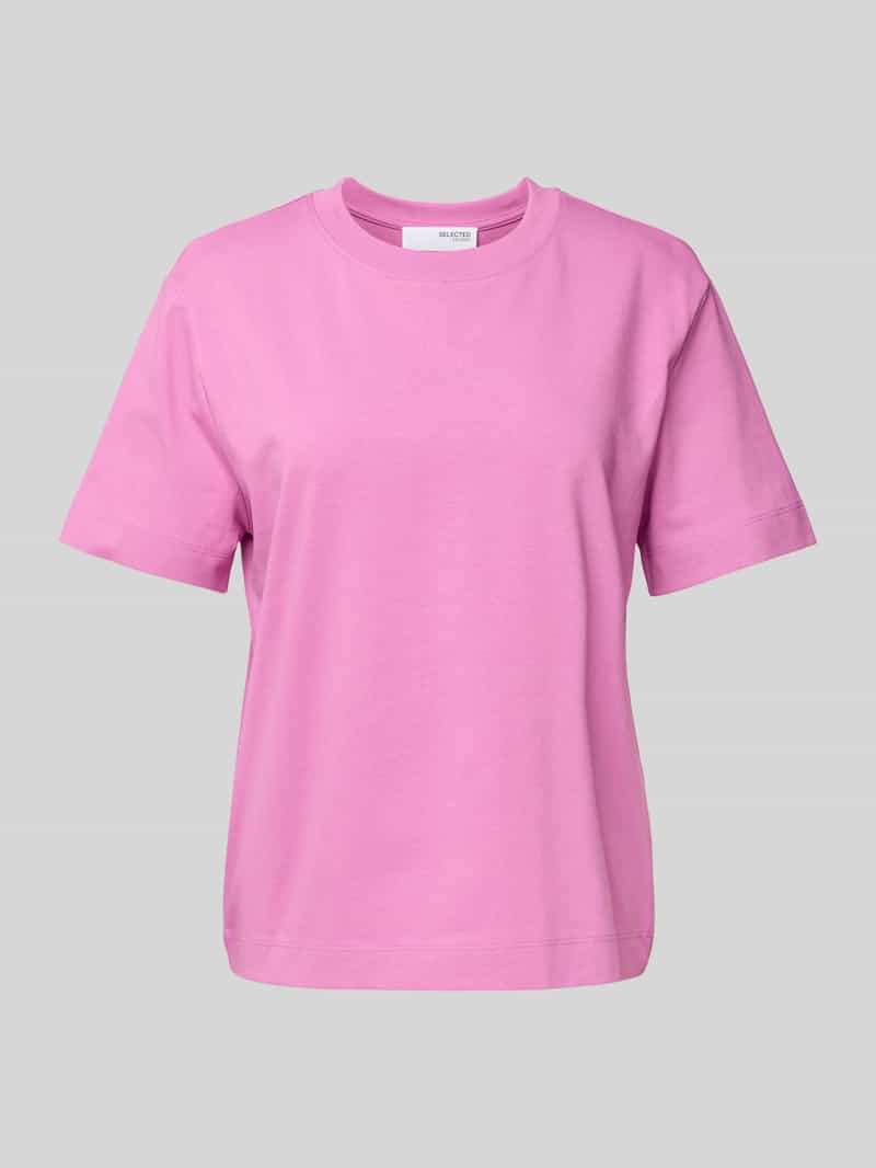 Selected Femme T-shirt van puur biologisch katoen met ronde hals