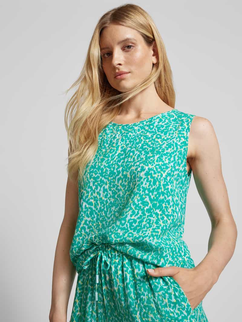 comma Casual Identity Blouseshirt van viscose met ronde hals