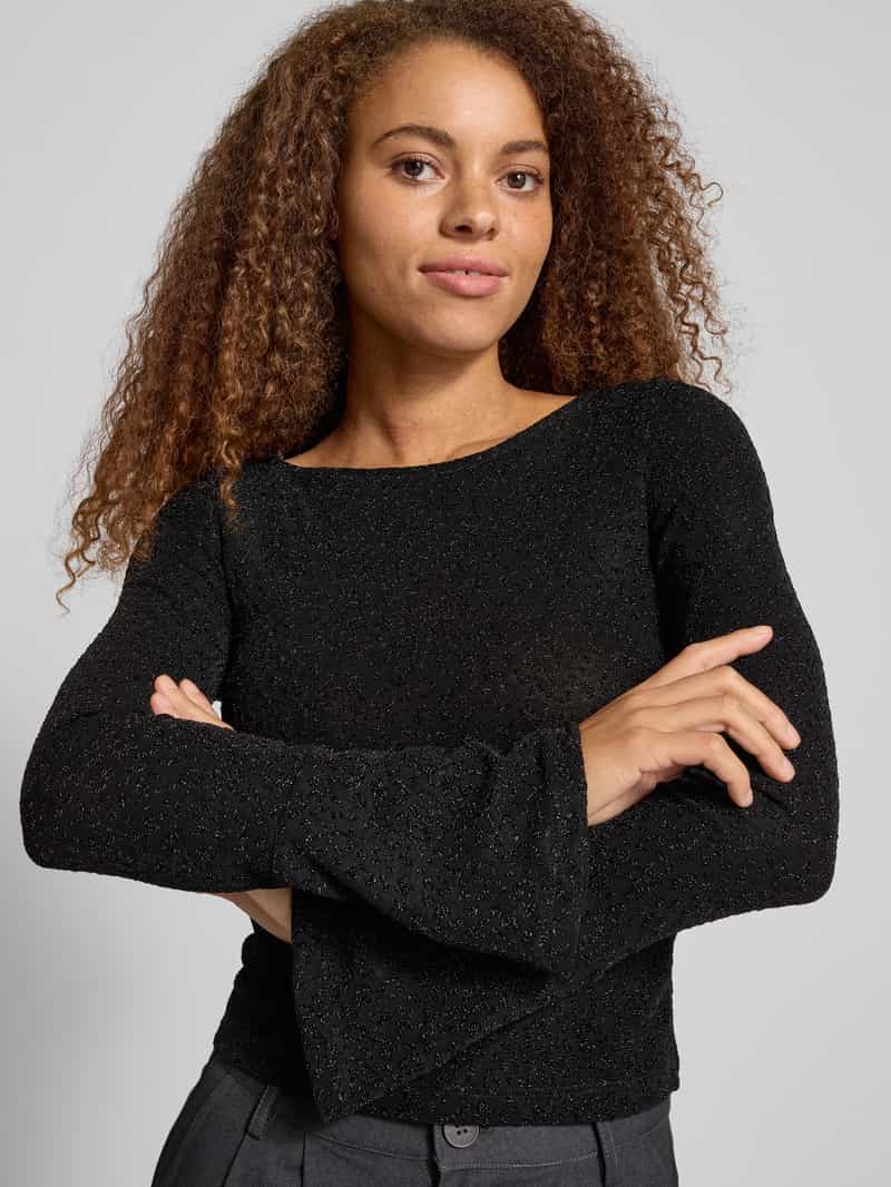 Noisy May Shirt met lange mouwen en ronde hals model 'GILLY'