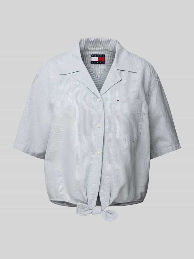 Tommy Jeans Relaxed fit overhemdblouse van een mix van katoen en linnen