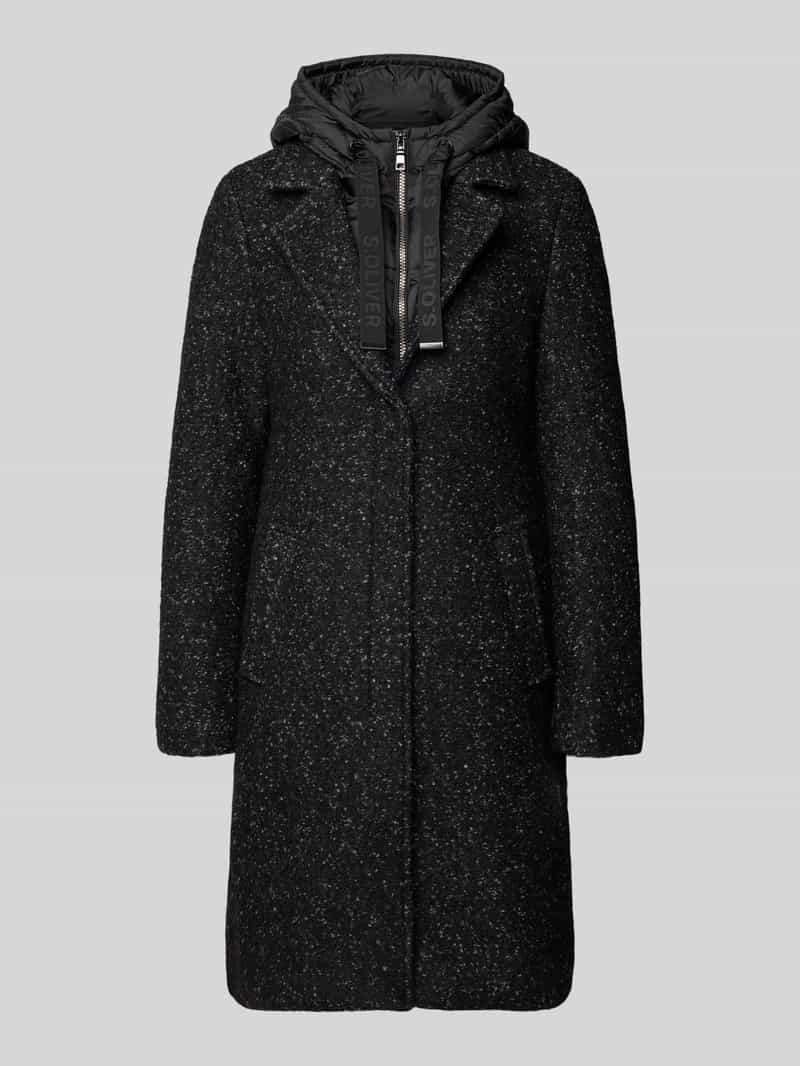 s.Oliver RED LABEL Regular fit lange wollen jas met afneembare binnenkraag