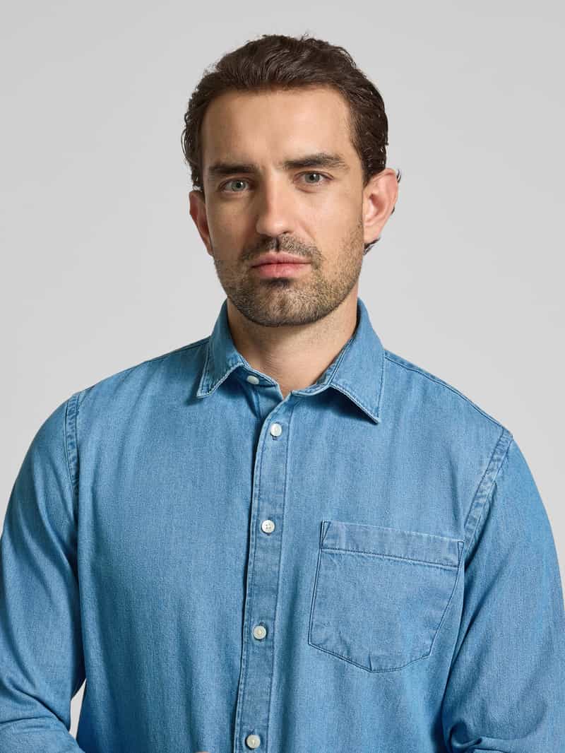 Selected Homme Regular fit jeansoverhemd van puur katoen model 'REGCARLO'