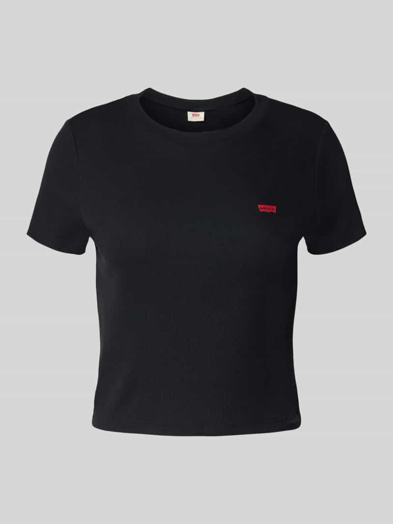 Levi's Kort T-shirt in riblook met labelstitching