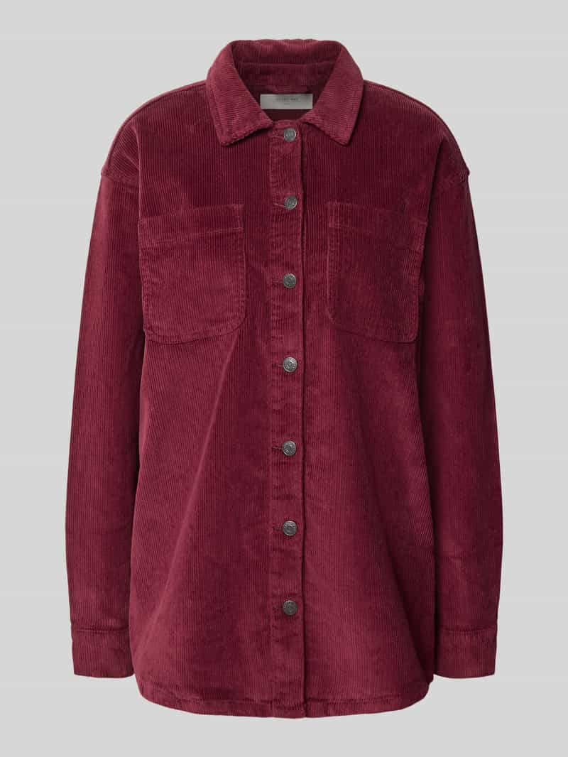 Noisy May Regular fit overhemdblouse van corduroy met borstzakken model 'ALVA'