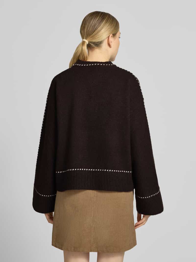 Neo Noir Gebreide pullover met contrastnaden model 'Roeme' bruin, foto 2