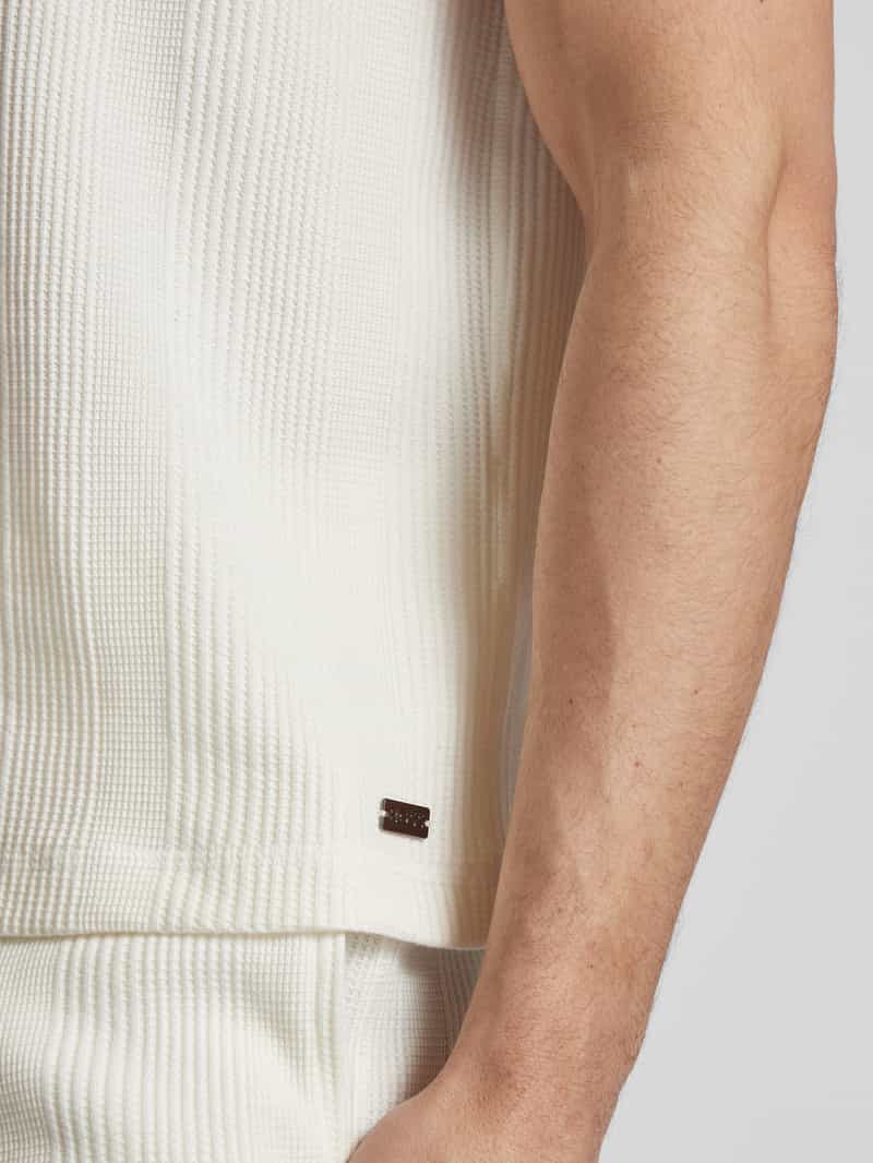 Boss T-shirt met geribde ronde hals
