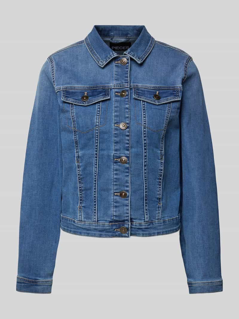 Pieces Jeansjack met borstzakken