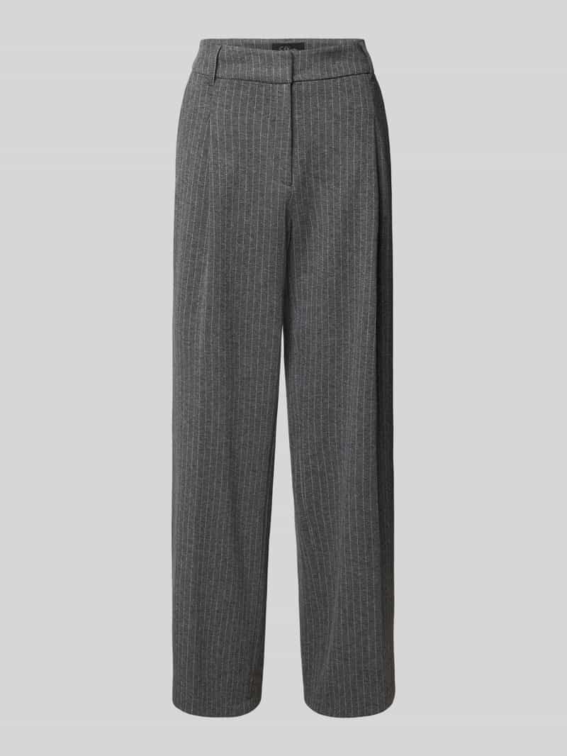 s.Oliver BLACK LABEL Comfort fit broek met wijde pijpen van interlock-jersey