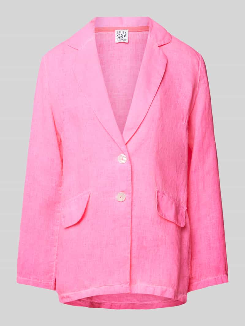 Emily Van den Bergh Linnen blazer met klepzakken