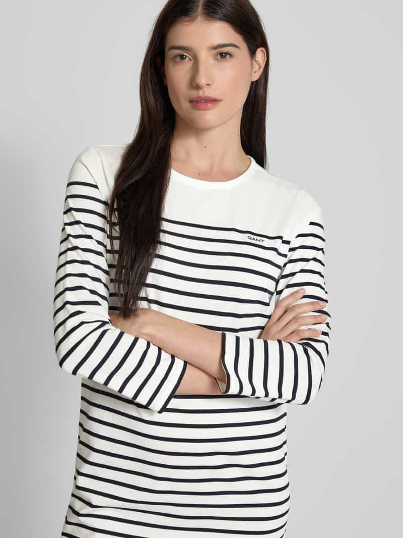 Gant Mini-jurk met labelstitching en ronde hals