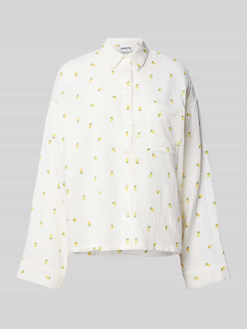 Jake*s Casual Pyjamabovendeel met borstzak