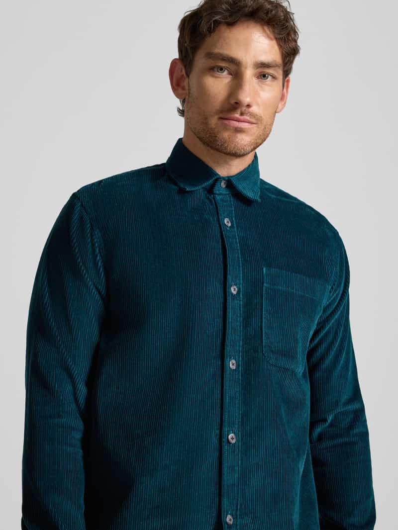 Tom Tailor Denim Relaxed fit ribcordoverhemd van puur katoen