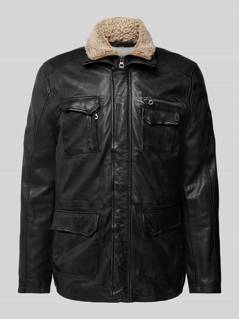 gipsy Leren jack met klepzakken model 'JAEFF'