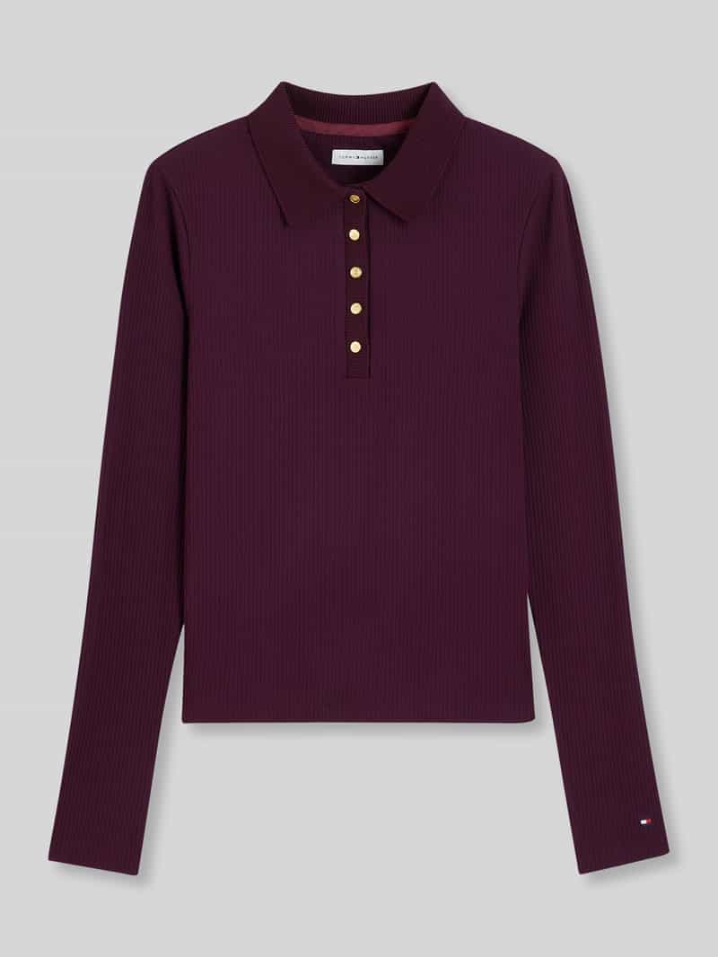 Shirt met lange mouwen met ribstructuur model 'D-POLO-1/1'